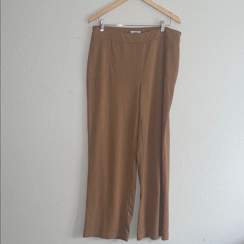 Calvin Klein Tan Wide-Leg Pants